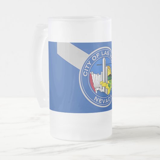 Mattierte Tasse aus Glas mit der Flagge von Las Ve (Vorderseite Links)