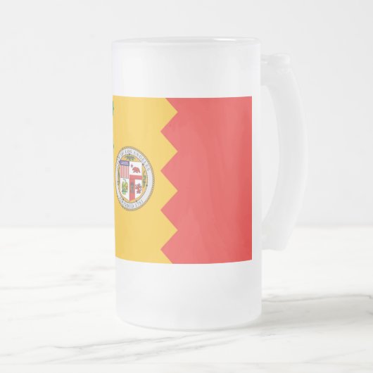 Mattierte Tasse aus Glas mit der Flagge von Los An (VorderseiteRechts)