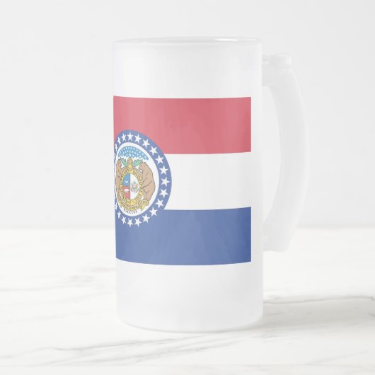 Mattierte Tasse aus Glas mit der Flagge von Missou (VorderseiteRechts)