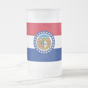 Mattierte Tasse aus Glas mit der Flagge von Missou