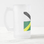 Mattierte Tasse aus Glas mit der Flagge von Monter (Links)
