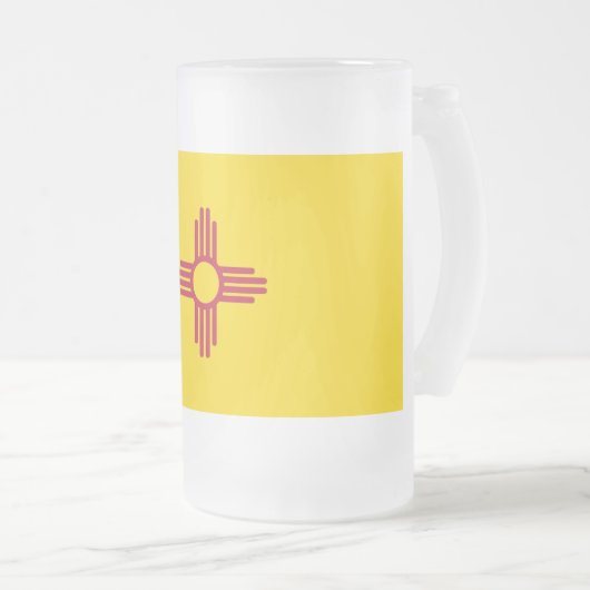 Mattierte Tasse aus Glas mit der Flagge von New Me (VorderseiteRechts)