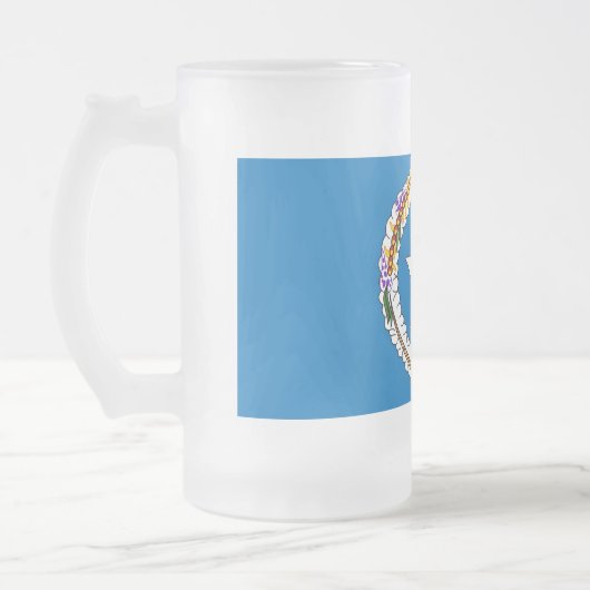Mattierte Tasse aus Glas mit der Flagge von Nord-M (Links)