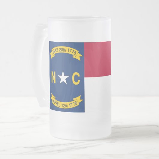 Mattierte Tasse aus Glas mit der Flagge von North  (Vorderseite Links)