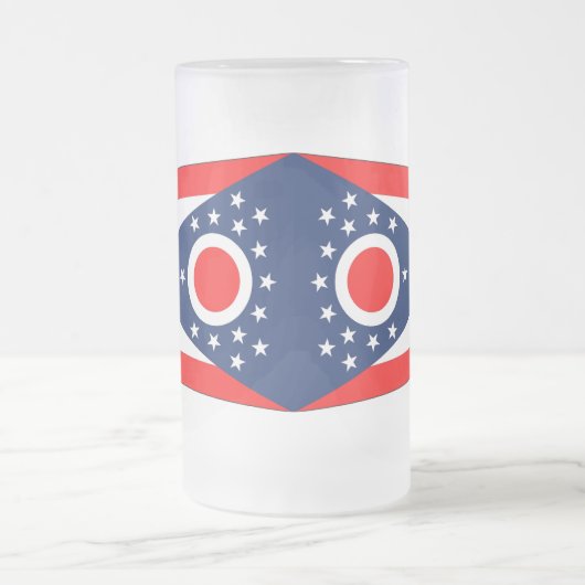 Mattierte Tasse aus Glas mit der Flagge von Ohio, (Mittel)