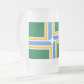 Mattierte Tasse aus Glas mit der Flagge von Portla (Vorderseite Links)