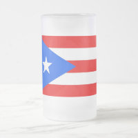Mattierte Tasse aus Glas mit der Flagge von Puerto