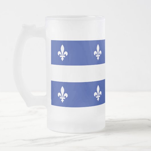 Mattierte Tasse aus Glas mit der Flagge von Quebec (Links)