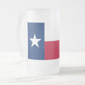 Mattierte Tasse aus Glas mit der Flagge von Texas, (Vorderseite Links)