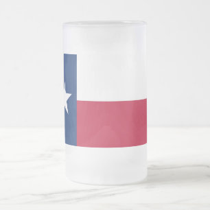 Mattierte Tasse aus Glas mit der Flagge von Texas,