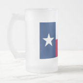 Mattierte Tasse aus Glas mit der Flagge von Texas, (Links)