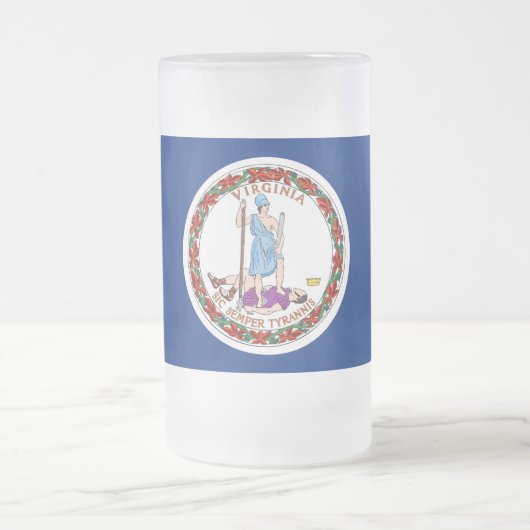 Mattierte Tasse aus Glas mit der Flagge von Virgin (Mittel)