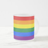 Mattierte Tasse aus Glas mit der Pride-Flagge für  (VorderseiteRechts)