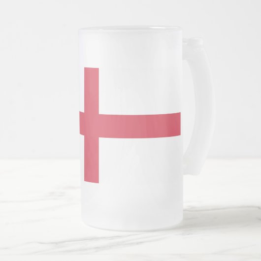 Mattierte Tasse aus Glas mit englischer Flagge (VorderseiteRechts)