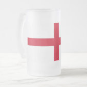 Mattierte Tasse aus Glas mit englischer Flagge (Vorderseite Links)