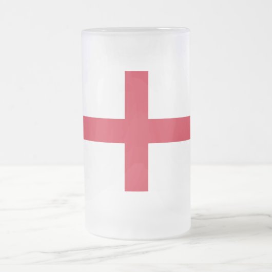 Mattierte Tasse aus Glas mit englischer Flagge (Mittel)
