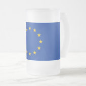 Mattierte Tasse aus Glas mit europäischer Flagge (VorderseiteRechts)