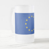 Mattierte Tasse aus Glas mit europäischer Flagge (Vorderseite Links)