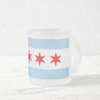 Mattierte Tasse aus Glas mit Flagge von Chicago