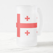 Mattierte Tasse aus Glas mit georgischer Flagge (VorderseiteRechts)