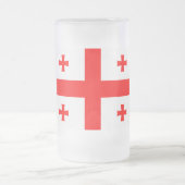 Mattierte Tasse aus Glas mit georgischer Flagge (Mittel)