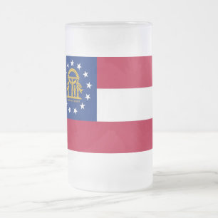 Mattierte Tasse aus Glas mit georgischer Flagge, U