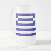 Mattierte Tasse aus Glas mit griechischer Flagge (Vorderseite Links)