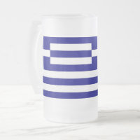 Mattierte Tasse aus Glas mit griechischer Flagge