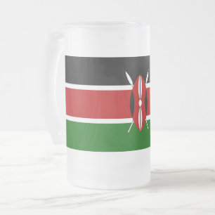 Mattierte Tasse aus Glas mit kenianischer Flagge
