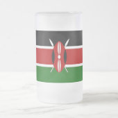 Mattierte Tasse aus Glas mit kenianischer Flagge (Mittel)