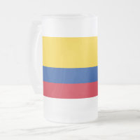 Mattierte Tasse aus Glas mit kolumbianischer Flagg