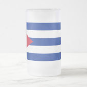 Mattierte Tasse aus Glas mit kubanischer Flagge (Mittel)