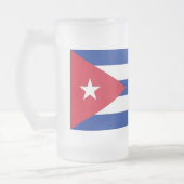 Mattierte Tasse aus Glas mit kubanischer Flagge (Links)