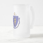 Mattierte Tasse aus Glas mit Massachusetts-Fahne (VorderseiteRechts)