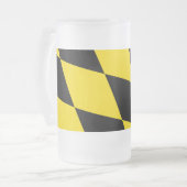Mattierte Tasse aus Glas mit Münchner Flagge (Vorderseite Links)