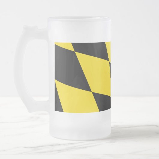 Mattierte Tasse aus Glas mit Münchner Flagge (Links)