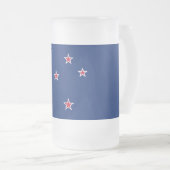 Mattierte Tasse aus Glas mit neuseeländischer Flag (VorderseiteRechts)