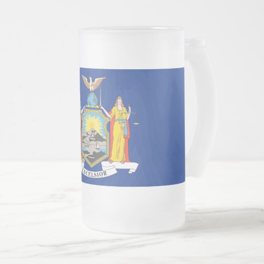Mattierte Tasse aus Glas mit New Yorker Flagge (VorderseiteRechts)