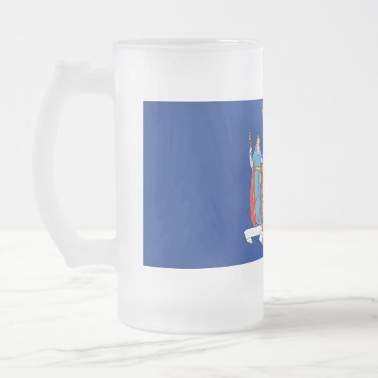 Mattierte Tasse aus Glas mit New Yorker Flagge (Links)