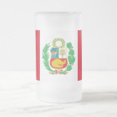 Mattierte Tasse aus Glas mit Peru-Flagge (Mittel)
