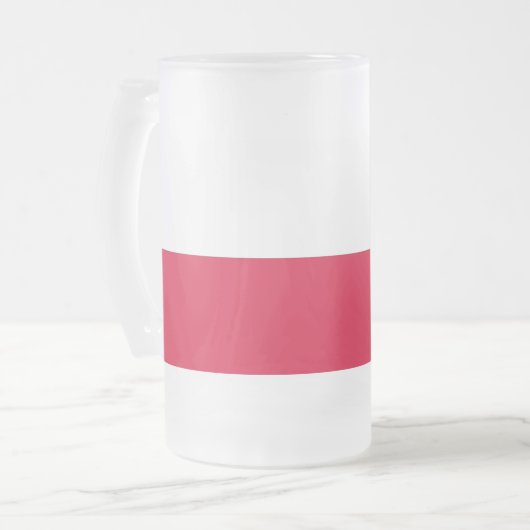 Mattierte Tasse aus Glas mit polnischer Flagge (Vorderseite Links)
