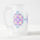 Mattierte Tasse aus Glas mit Rangoli-Muster (Links)