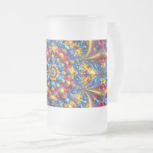 Mattierte Tasse aus Glas mit rumänischer Farbgesta (VorderseiteRechts)