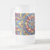 Mattierte Tasse aus Glas mit rumänischer Farbgesta (Vorderseite Links)