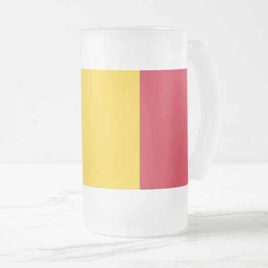 Mattierte Tasse aus Glas mit rumänischer Flagge (VorderseiteRechts)