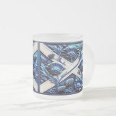 Mattierte Tasse aus Glas mit schottischen Thistles (VorderseiteRechts)