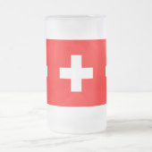 Mattierte Tasse aus Glas mit Schweizer Flagge (Mittel)