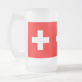 Mattierte Tasse aus Glas mit Schweizer Flagge (Links)