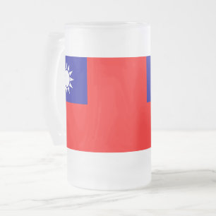 Mattierte Tasse aus Glas mit taiwanischer Flagge