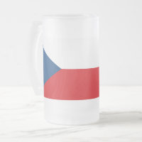 Mattierte Tasse aus Glas mit tschechischer Flagge